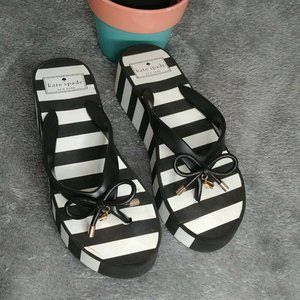 Kate Spade Striped Platform Flip Flops Size 6 M